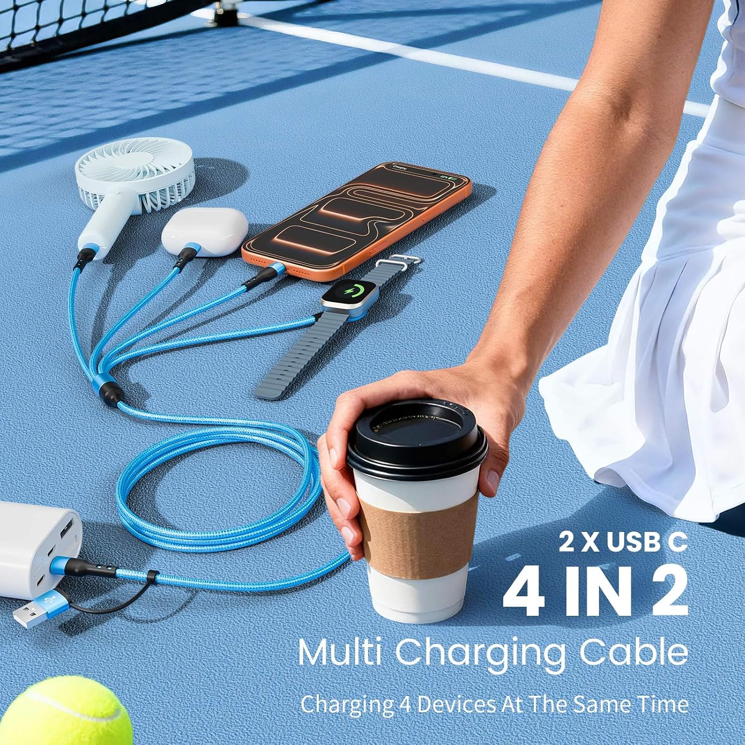 Dual USB C Multi Charging Cable with iWatch Charger Cruise Essentials 2026